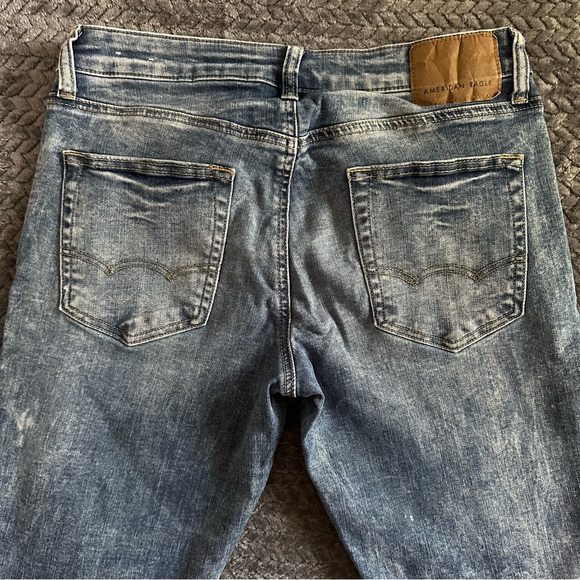 American Eagle Outfitters Blue Slim Jeans Distressed - Picture 3 of 13